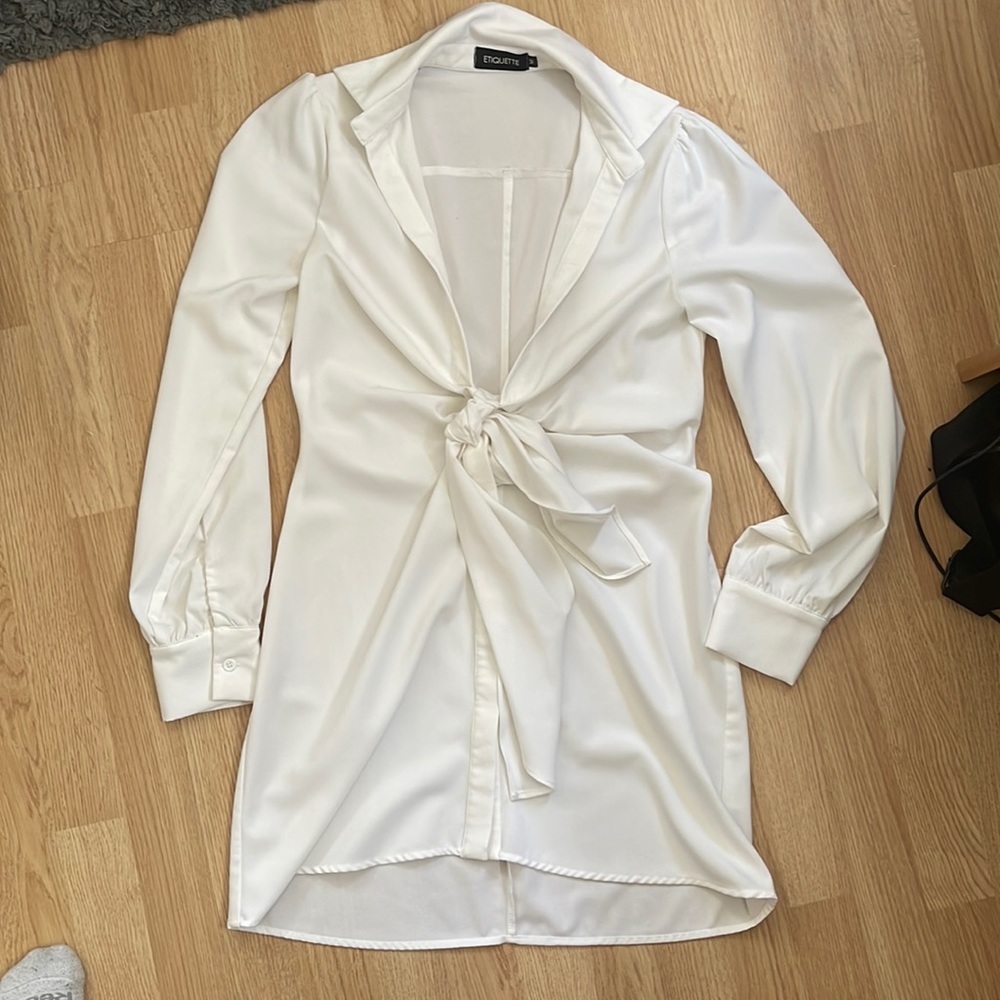 NEW Etiquette White Collared Dress